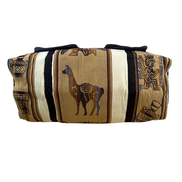 Handcrafted Peruvian Native Shoulder Strap & Multi Zip Pockets Duffel Bag Size L - Picture 7 of 12